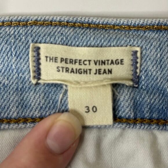 Madewell The Perfect Vintage Straight Jean Ripped Edition Grandbay Wash size 30 - Picture 6 of 7